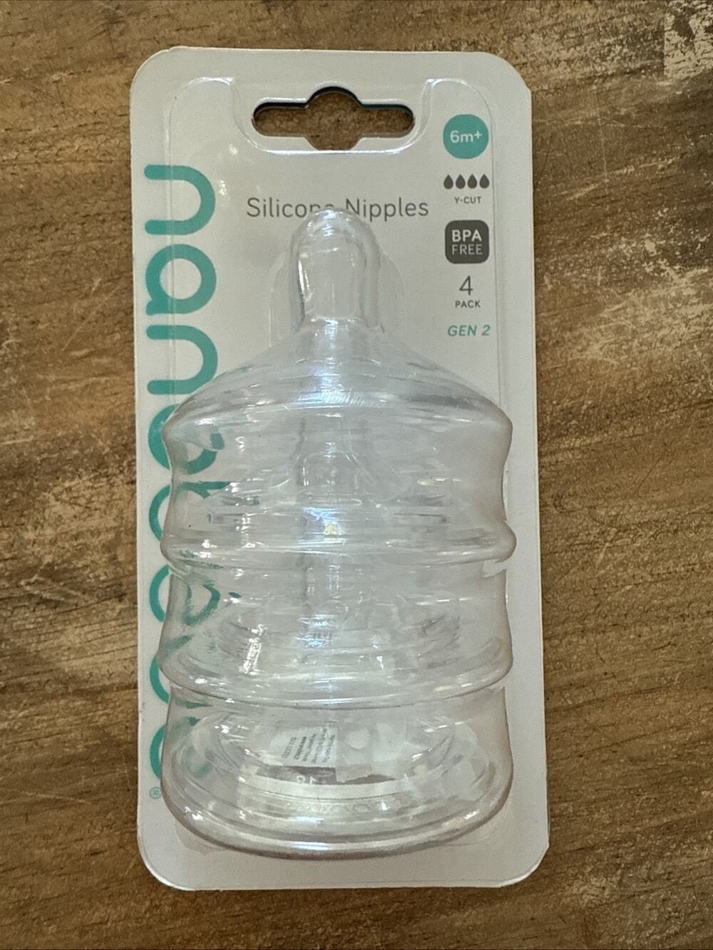 Nanobebe Silicone Baby Bottle Nipples Triple Vented High Flow 6m+ Gen 2 Y NEW